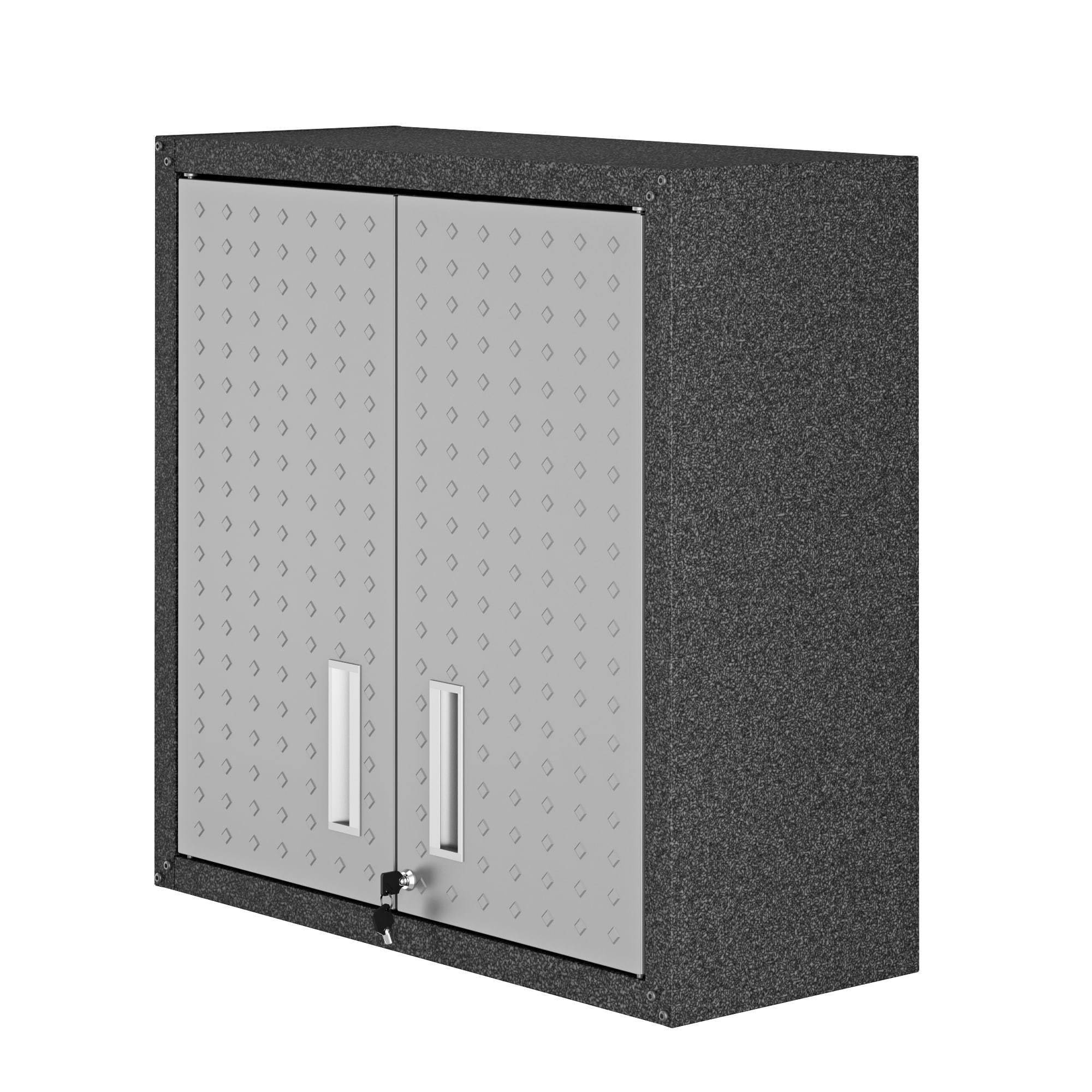 Manhattan Comfort, Fortress Floating Garage Cabinet in Grey, Height 30.3 in, Width 30 in, Color Gray, Model# 5GMC